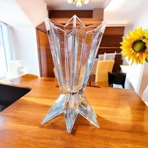 Nachtmann lead crystal art glass. Star design, mid century atomic look, no flaws